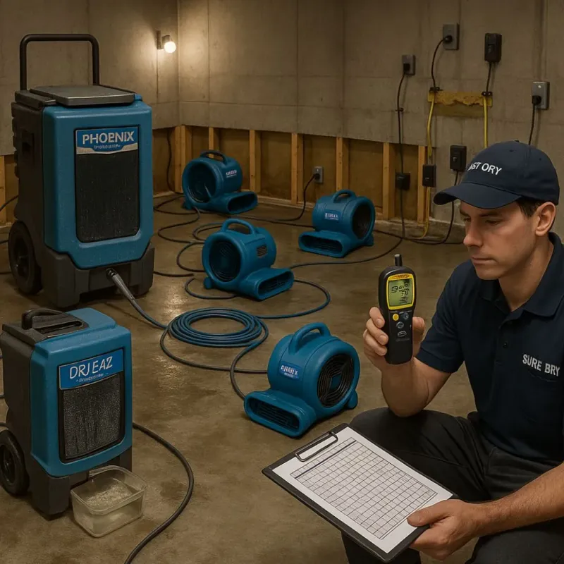 Structural Drying and Dehumidification process in Sorrento, LA